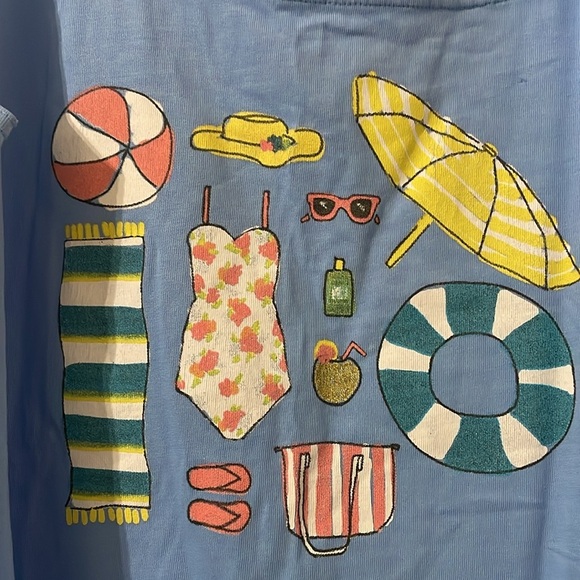 Fresh Produce Blue Tank Top with Beach Graphics Size L - Picture 4 of 6